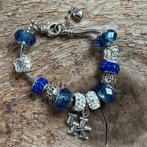 Kentucky bracelet, Kentucky wildcats bracelet, UK charm bracelet, Kentucky cats